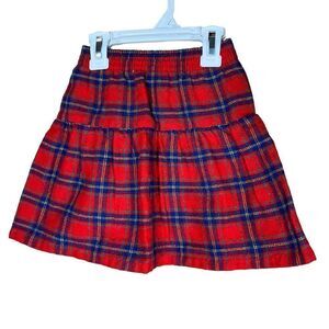Vintage Peppermint Lane red plaid wool blend skirt